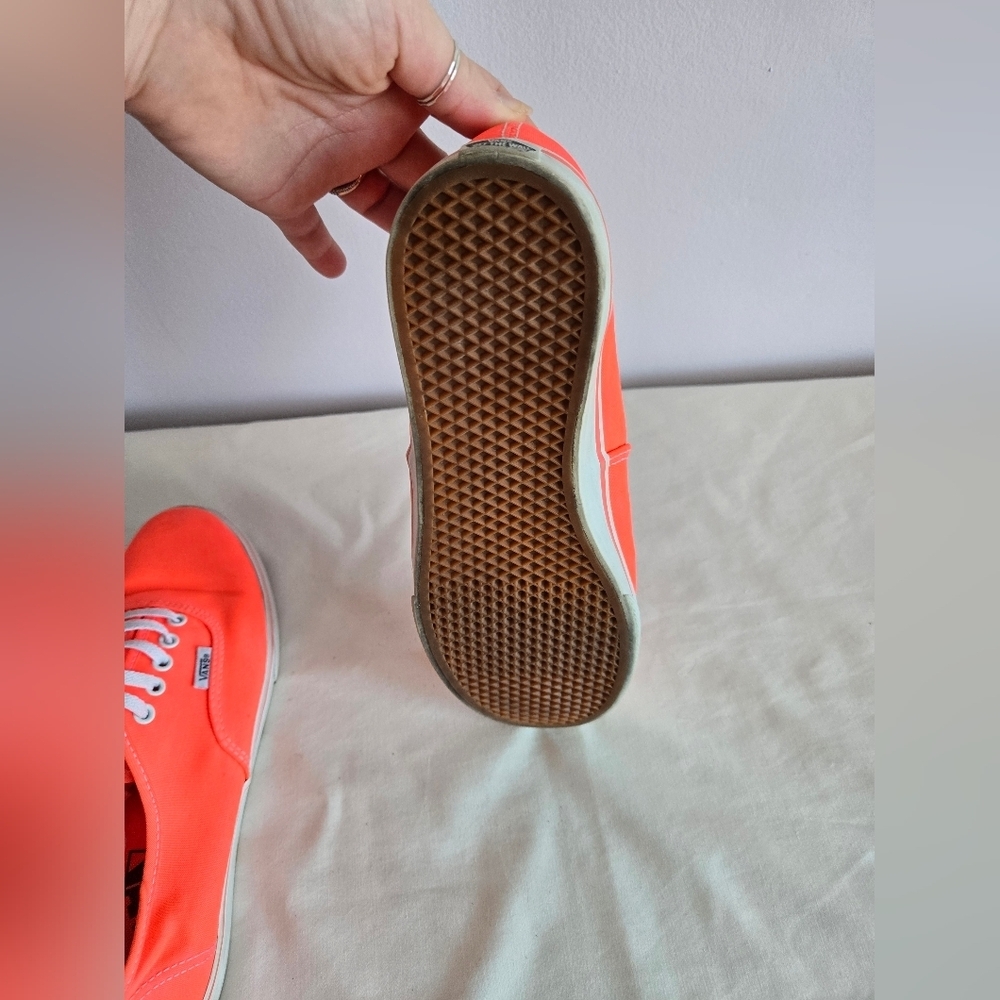 Vans Women's Neon Coral Canvas Sneakers - Picture 3 of 5